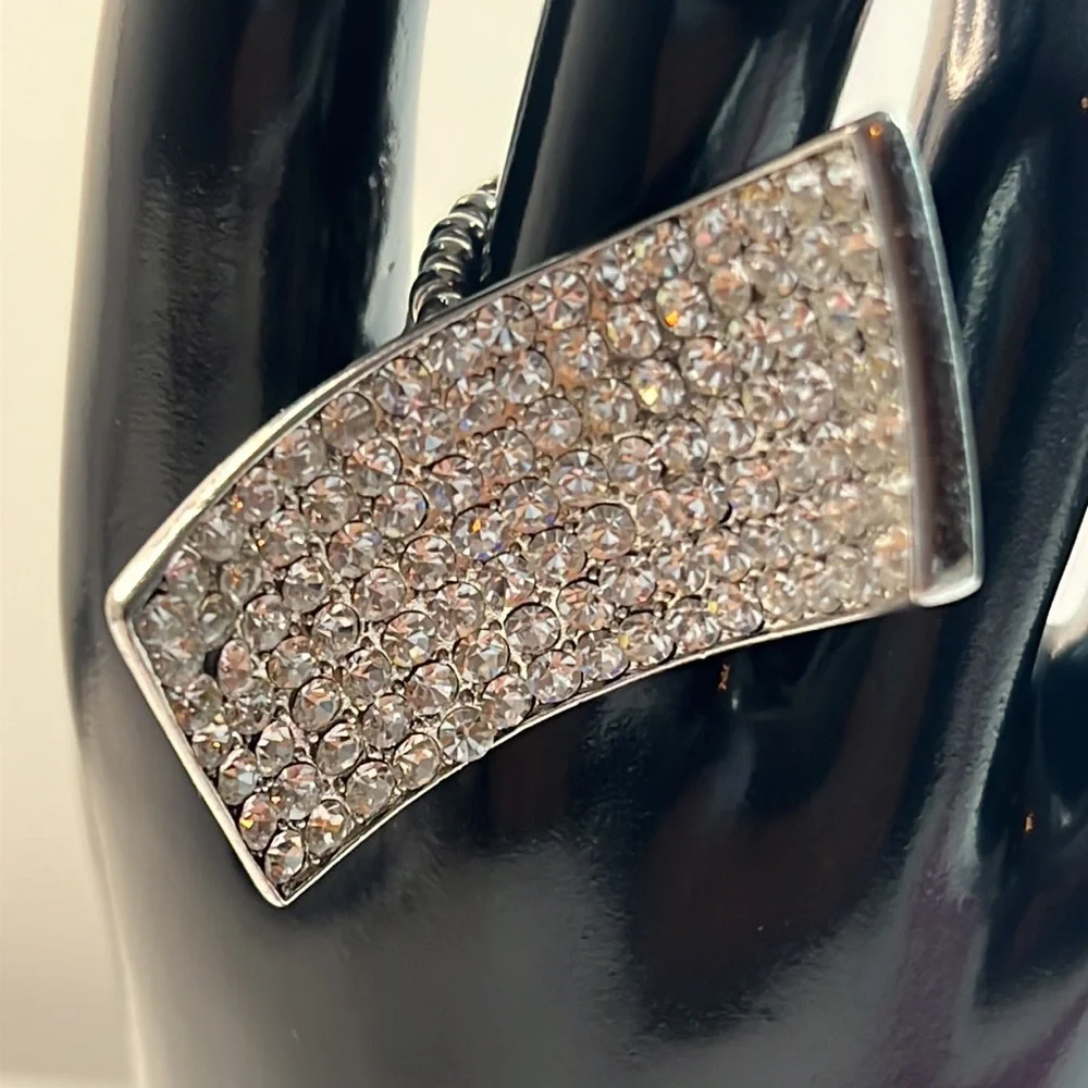 Artsy Bling Curl Ring | Clear Rhinestones